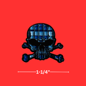Blue Plaid Skull Pin